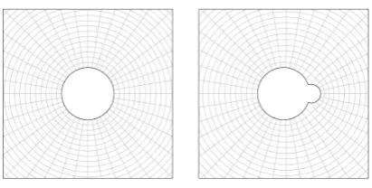 Figure 3. The exterior unit disk and its image under theconformal mapping corresponding to a single particleattached at 1.