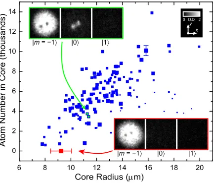 Figure 6 | Eﬀect of the core atoms on the size of the core. The post-expansion size of