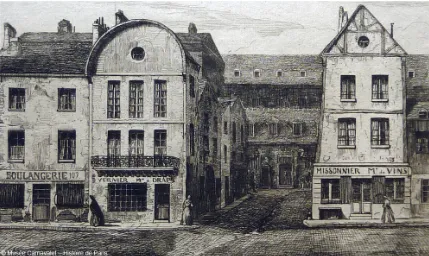Figure 1.4.  The entry to the Prison de la Grande Force in 1841.  Opened in 1782, La Force featured an open courtyard, a chapel, and infirmary, and facilities to separate prisoners according to their sex and crimes