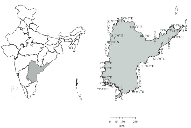 Figure 1: Location map of Andhra Pradesh in India.