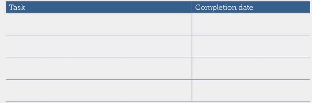 Table 2: High Level Implementation Plan 