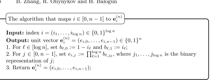 Fig. 11: The algorithm that maps i ∈ [0, n − 1] to e(n)i