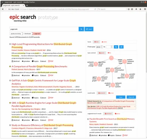 Figure 4.1.: Screenshot of the prototype’s search engine results page