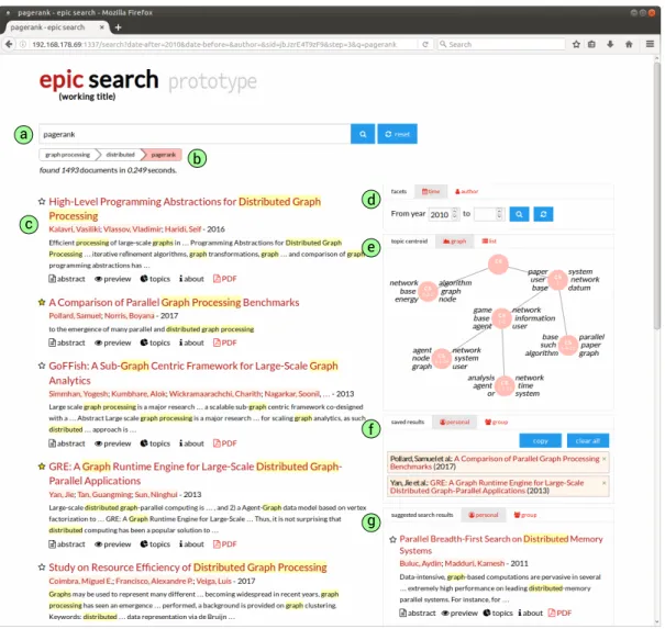 Figure 4.3.: Screenshot of the prototype’s search engine results page