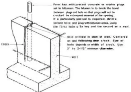 Figure No. 10 – Repair of crack by drilling and plugging   