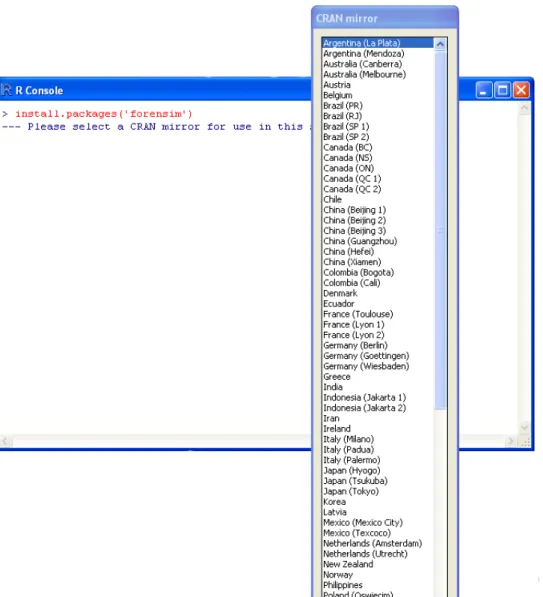 Figure 2: Install packages from the CRAN repository.