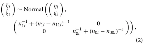 table reporting the number of true positives, true neg-atives, false positives and false negatives, denoted byn, n, n and n, respectively