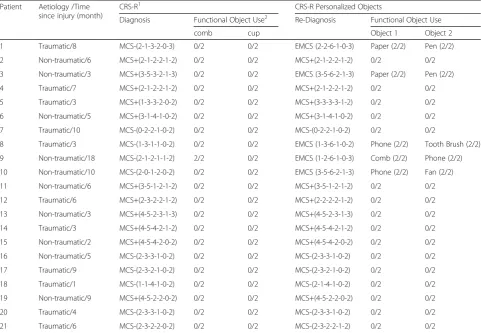 Table 1 Function Object Use with personalized objects