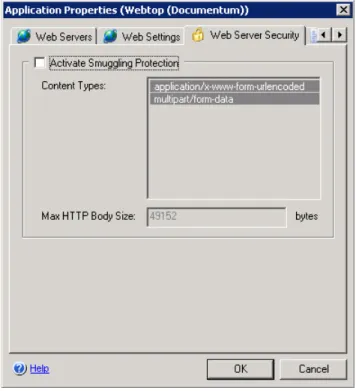 Figure 11. Application Properties—Web Server Security Tab