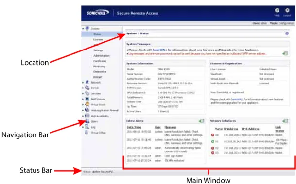 Figure 2 is a sample window in the Web-based management interface. Note the various  elements of a standard SonicWALL interface window