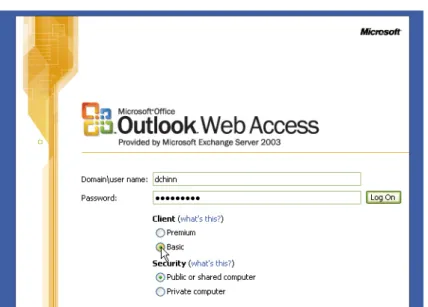 Figure 5. OWA login screen with Forms-Based Authentication enabled
