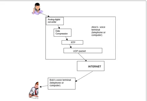 Fig. 1 Voice data processing in a VoIP system [10]