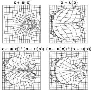 Figure 3.2: Fig.1 from [7]. Inversion and composition in a small deformation setting. Thecompositions are not identity transform.
