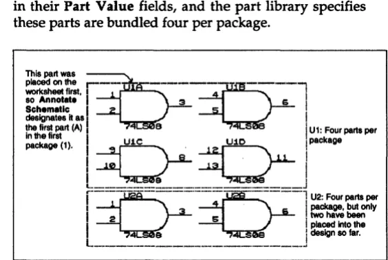 Figure 1-17. How Annotate Schematic normally assigns reference designators. 