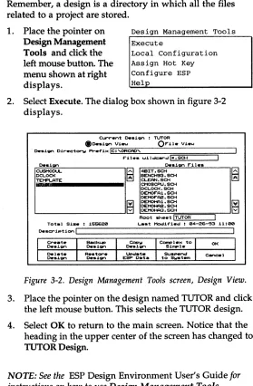 Figure 3-2. Design Management Tools screen, Design View. 