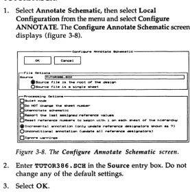 Figure 3-8. The Configure Annotate Schematic screen. 