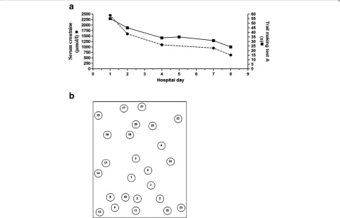 Figure 1 Reduction of creatinine by dialysis and concomitant improvement of the trail making test A in a uremic patient.trail making test A 25 circles are distributed over a sheet of paper, numbered 1 to 25 (Figure 1b)