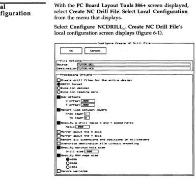 Figure 6-1. Create NC Drill File's local configuration screen. 