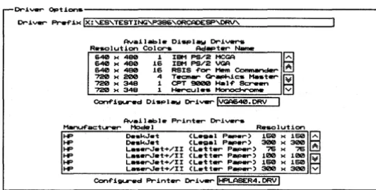 Figure 1-1. Driver Options area of the Configure PC Board Layout screen. 