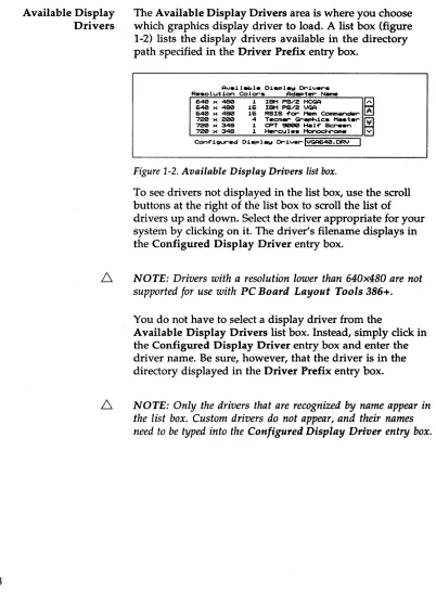 Figure 1-2. Available Display Drivers list box. 