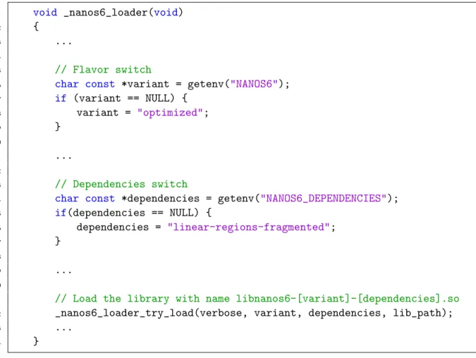 Fig. 9.1: Loader code to switch flavors and dependencies.