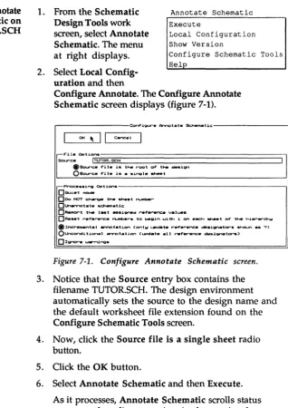 Figure 7-1. Configure Annotate Schematic screen. 