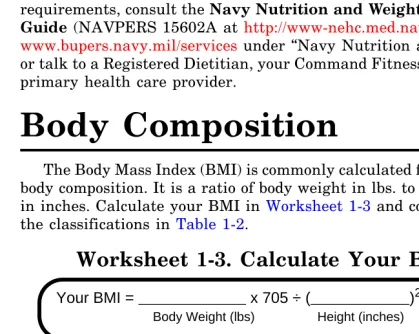 Table 1-2. Classifications for BMI Ratios
