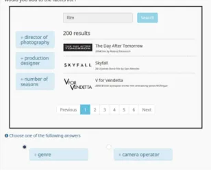 Fig. 3. User evaluation: Fictitious interface for facet selection task.