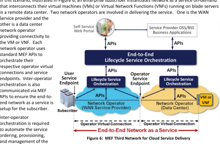 Figure 6:  MEF Third Network for Cloud Service Delivery