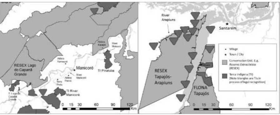 Figure 1: The middle Madeira and lower Tapajós Rivers 