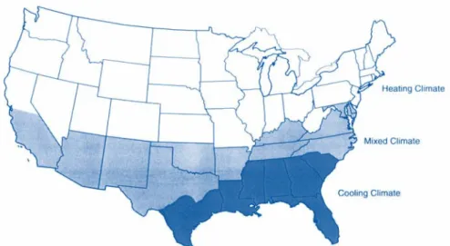 Figure 1: Shown are U.S. climatic zones used for moisture recommendations  Figure courtesy of The NRCA Roofing and Waterproofing Manual, Fifth Edition.