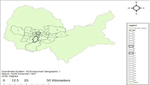 Figure -1: Kabul map, representatives districts bolded 