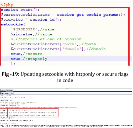 Fig -19: Updating setcookie with httponly or secure flags 