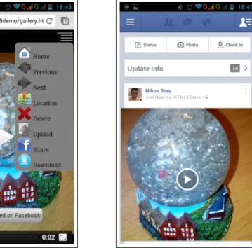 Fig. 6: Process of Facebook file sharing. Fig. 7: Video shared in Facebook.