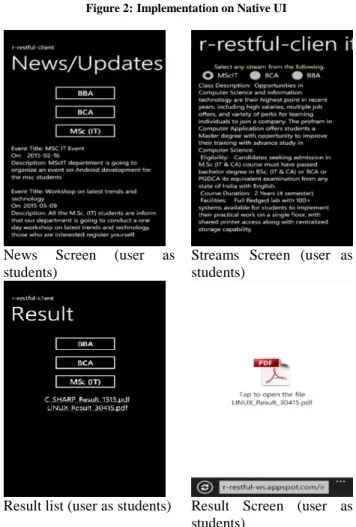 Figure 3: Demonstrations of Windows Phone Native UI App Model 