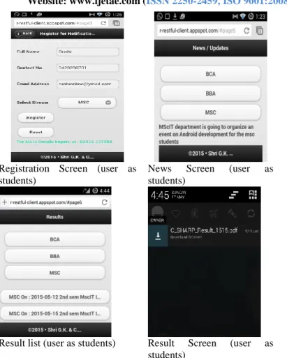 Figure 5: Screen displays of “r-restful-ws” WS app model with mash- mash-up features 