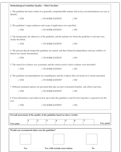 Fig. 1 Mini-Checklist (MiChe)