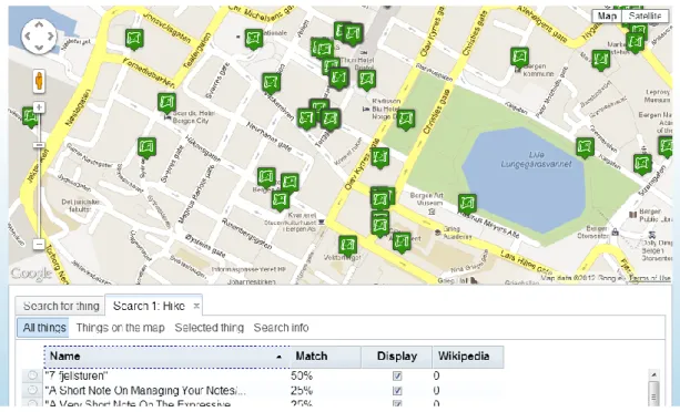 Figure 7: The first layout of the SemanticGeoBrowser 