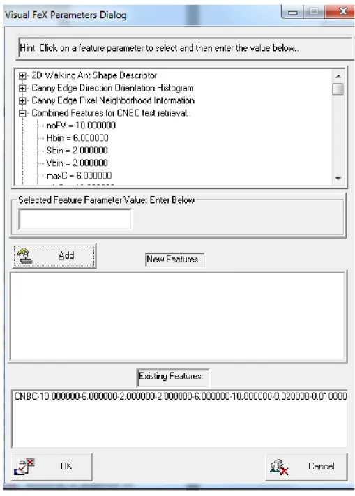 Figure 2-9 Parameter selection for feature extraction 