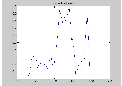 Figure 13. The perpendicular axis’s brightness values 