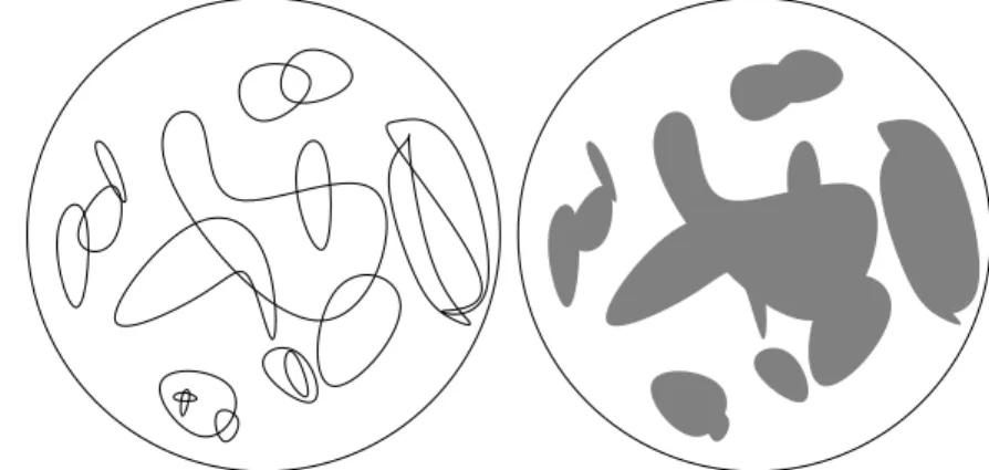 Figure 6: A loup-soup and the fillings of its outermost clusters (sketch)