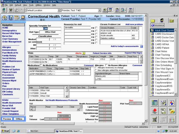 Figure 2.2: A practical Electronic Medical Record (Produced by NextGen EHR Software [63])