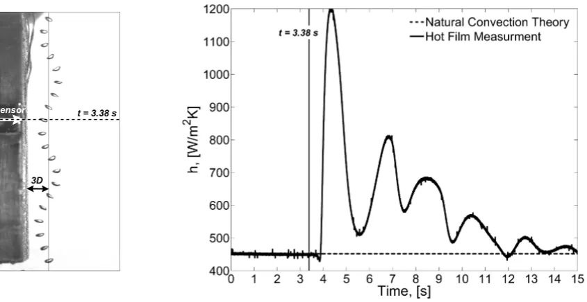 Figure 6: Transient Evolution of Bubble Position and Surface Heat Transfer 