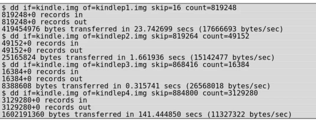 Figure 5 - Splitting disk image into individual partition images 