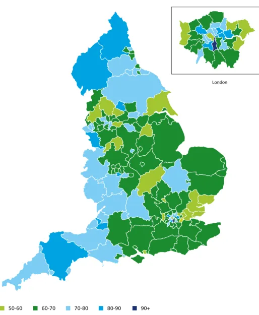 Figure 7. GPs per 100,000 population, by Primary Care Trust