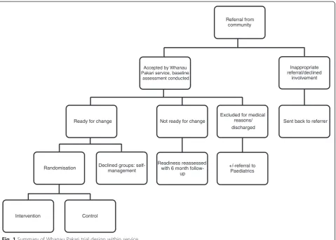 Fig. 1 Summary of Whanau Pakari trial design within service