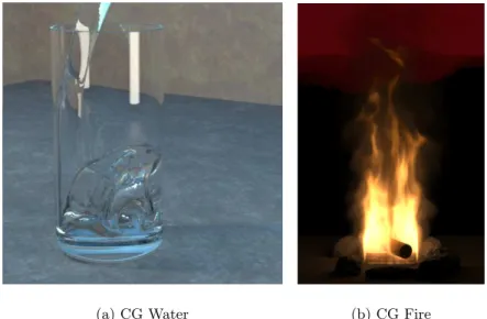 Fig. 3. Physics Based Animation of Water and Fire