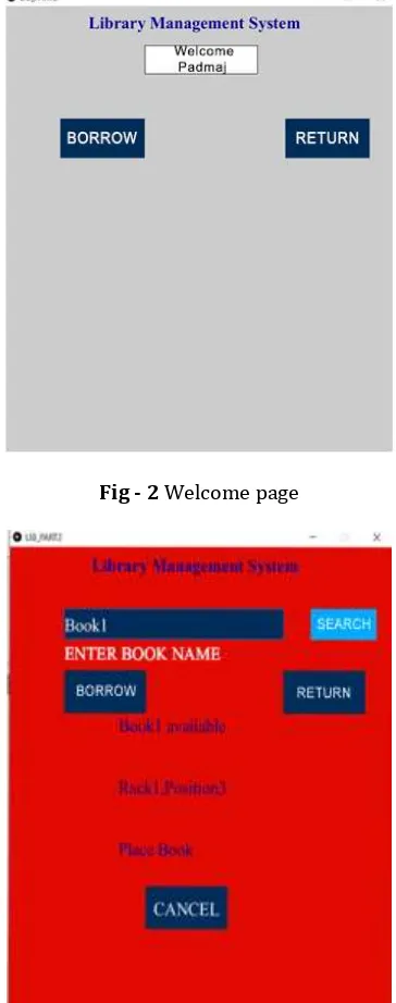 Fig - 2 Welcome page 