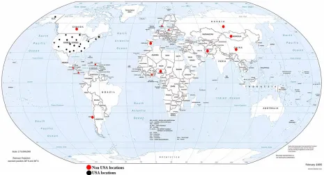 Figure 1. The location of sites that supplied data for this study. 
