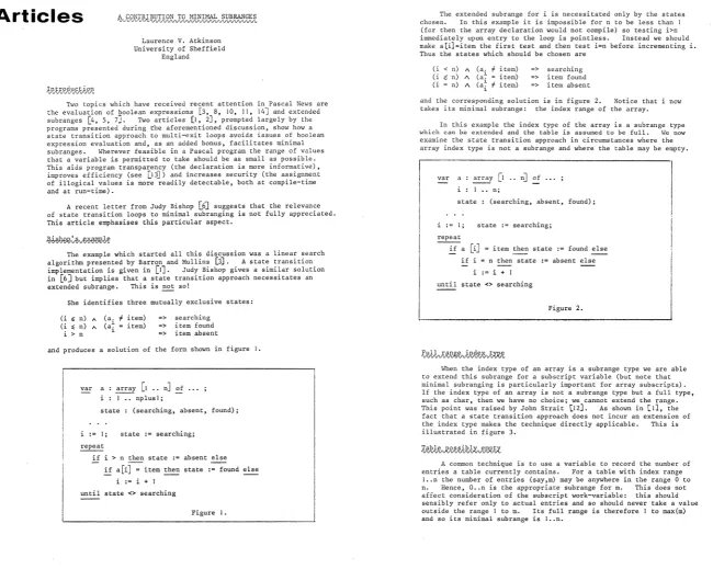 Figure I. outside the range 1 to m. Its full and so its minimal subrange is 1 .• n. 